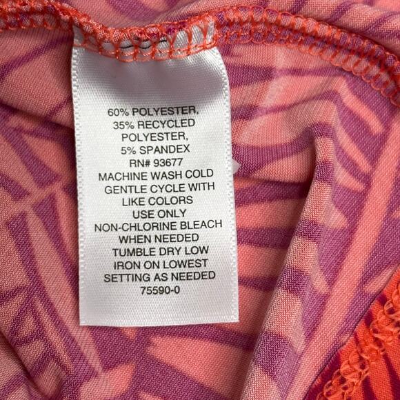 NWT Liz Claiborne Rose Palm Tie Detail Short Sleeve Blouse Womens Petite PXXL - Picture 9 of 10